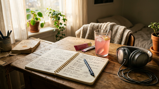 ADHD morning ritual with adaptogenic L-theanine and ashwagandha drink mix to support cortisol awakening response and neurodivergent burnout recovery
