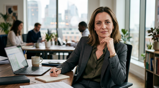 Professional woman showing signs of stress related premature aging from chronic cortisol elevation
