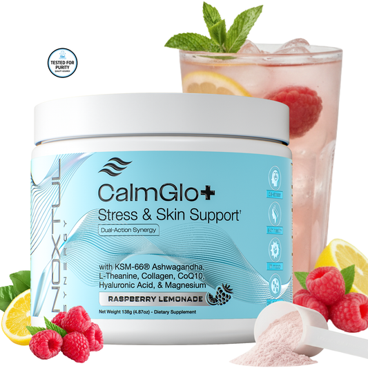 CalmGlo+ Stress & Skin Support - Refreshing Raspberry Lemonade, 30 Servings